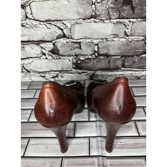 Frye Company Gail Pump Burgundy Rust Distressed Stiletto Heels Women Sz 9M US/40 - Picture 7 of 16